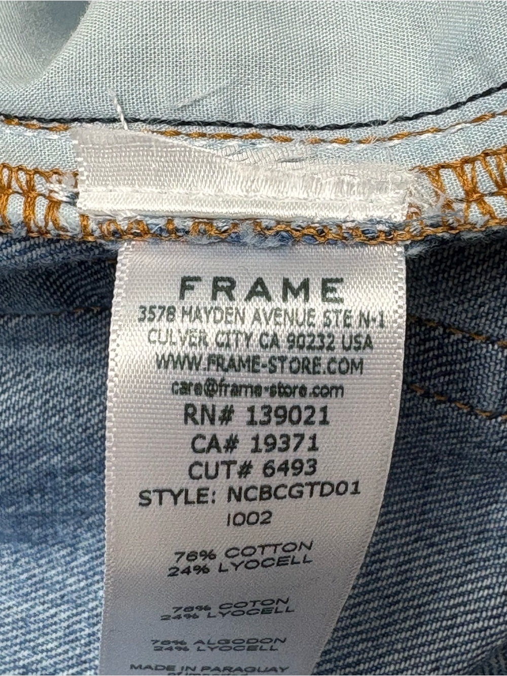 NWT FRAME The Baggy Cargo Jeans Medium Blue Wash Size 25 Cotton Lyocell *Read - Picture 12 of 13